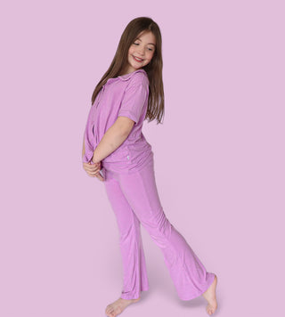 FOREVER LILAC RIB DREAM GIRL'S FLARE SET