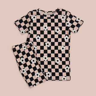 RETRO DAISY CHECKS DREAM SHORT SET