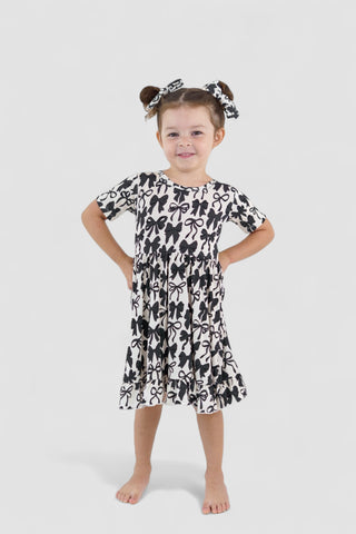 NEUTRAL BOWS DREAM RUFFLE DRESS