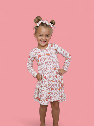 SLICE OF FALL LONG SLEEVE DREAM RUFFLE DRESS