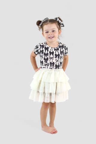 NEUTRAL BOWS DREAM TUTU DRESS