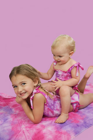 CANDY CLOUDS DREAM SMOCKED TWO PIECE SWIM SUIT