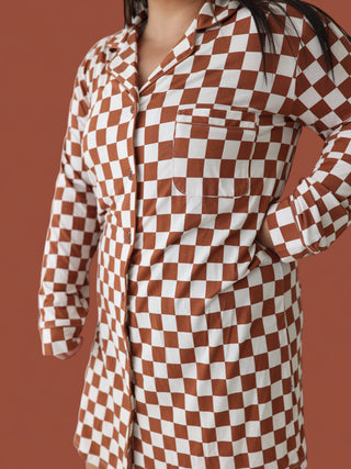 COPPER CHECKERS WOMEN'S DREAM GOWN