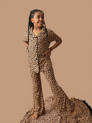 LEOPARD DREAM GIRL'S FLARE SET