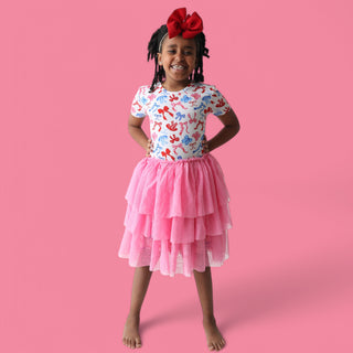 RED, WHITE AND BOWS DREAM TUTU DRESS