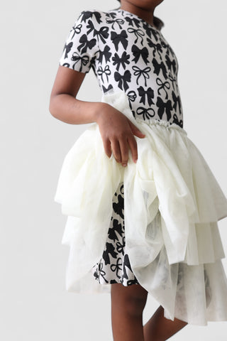 NEUTRAL BOWS DREAM TUTU DRESS