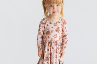 WOODLAND TEDDY DREAM RUFFLE DRESS