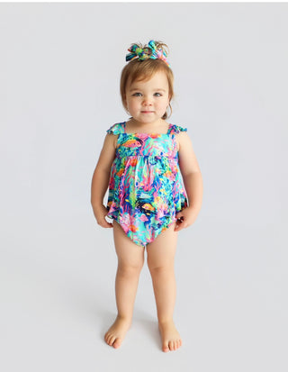 OCEAN GLOW DREAM RUFFLED BUBBLE ROMPER