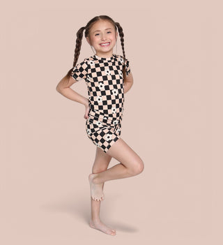 RETRO DAISY CHECKS DREAM SHORT SET