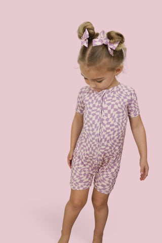 PLUM WAVY CHECKERS DREAM SHORTIE