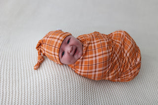 CIDER PLAID DREAM SWADDLE & BEANIE