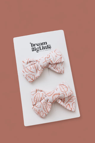 AUTUMN LEAVES DREAM BOW HAIR CLIPS