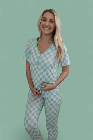 MINT CHECKERS WOMEN'S JOGGER DREAM SET