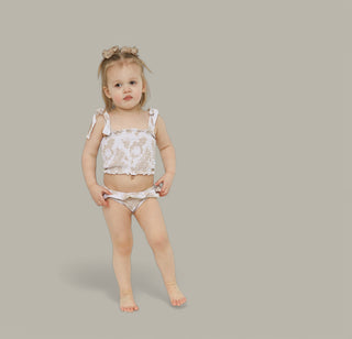 SANDY SHORES DREAM SMOCKED TWO PIECE SWIM SUIT