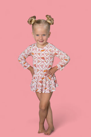 SLICE OF FALL LONG SLEEVE DREAM BODYSUIT DRESS