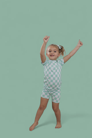 MINT CHECKERS DREAM SHORT SET