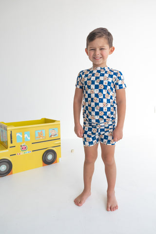 CoComelon  x Dream Big Little Co JJ STARRY NIGHT CHECKERS DREAM SHORT SET