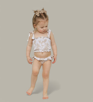 SANDY SHORES DREAM SMOCKED TWO PIECE SWIM SUIT