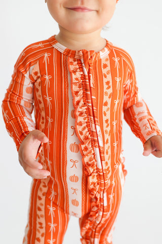 PUMPKIN PATCH BOWS DREAM RUFFLE ROMPER