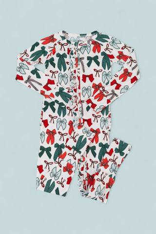 BE MERRY BOWS DREAM RUFFLE ROMPER