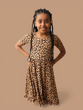 LEOPARD DREAM RUFFLE DRESS