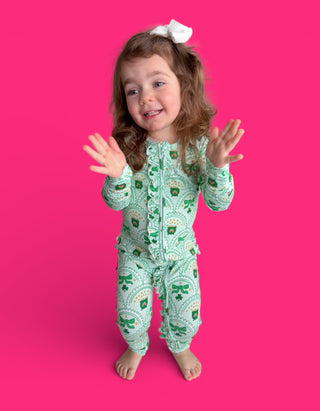 CLOVER & COINS DREAM RUFFLE ROMPER