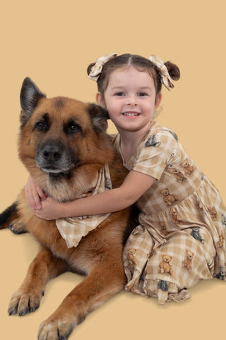 TEDDY CHECK DREAM RUFFLE DRESS