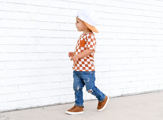 COPPER CHECKERS DREAM POCKET TEE