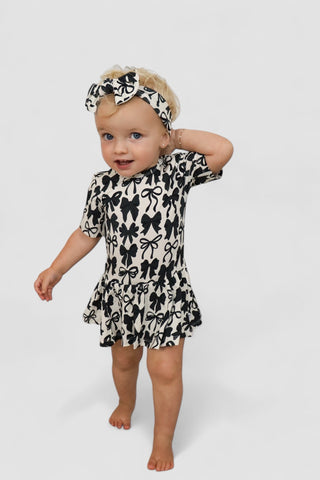 NEUTRAL BOWS DREAM BODYSUIT DRESS