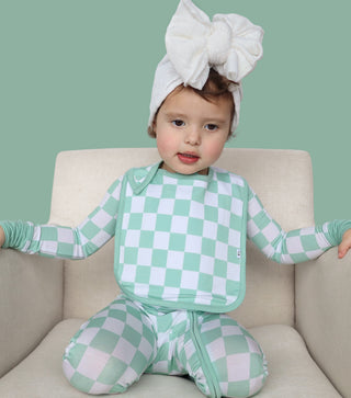 MINT CHECKERS DREAM BABY BIB (PACK)