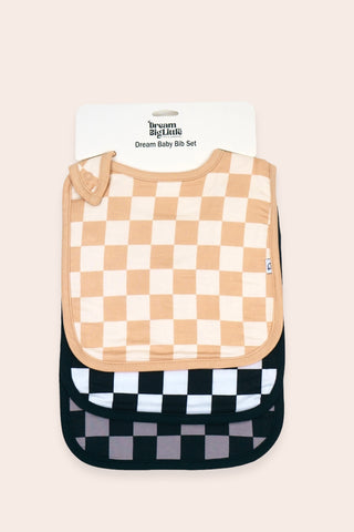 SANDY CHECKERS DREAM BABY BIB (PACK)