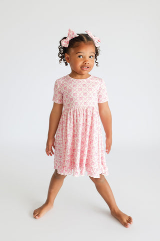 VINTAGE CHERRY CHARM DREAM RUFFLE DRESS