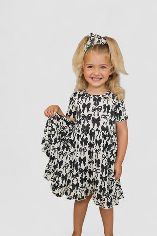 NEUTRAL BOWS DREAM RUFFLE DRESS