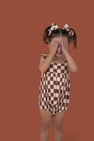 COPPER CHECKERS DREAM BUBBLE ROMPER