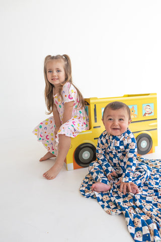 CoComelon x Dream Big Little Co JJ STARRY NIGHT CHECKERS DREAM ROMPER