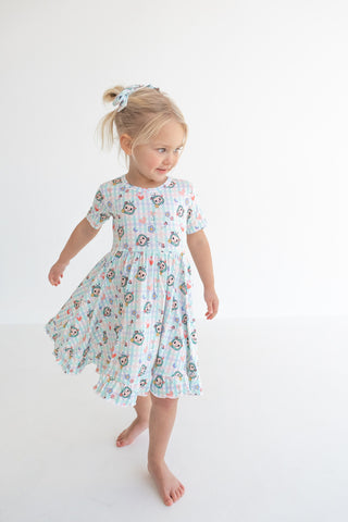 CoComelon x Dream Big Little Co SPRINGTIME MELON SHORT SLEEVE DREAM RUFFLE DRESS