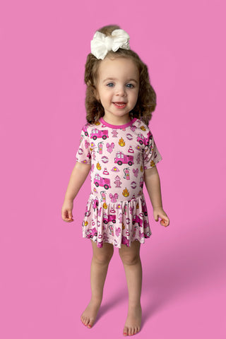 BLAZING BOWS AND HYDRANTS DREAM BODYSUIT DRESS