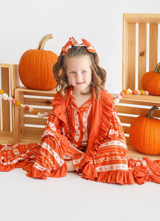 PUMPKIN PATCH BOWS DREAM RUFFLE BLANKET