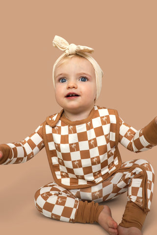 EXCLUSIVE SANDY BEACH CHECKERS DREAM BABY BIB
