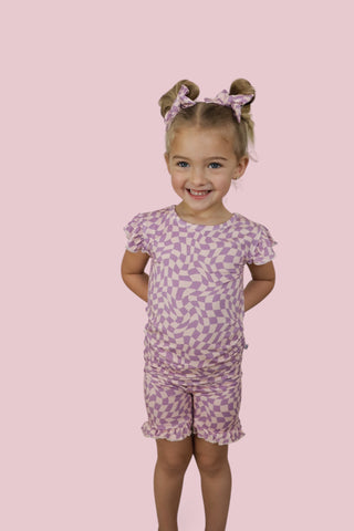 PLUM WAVY DREAM BOW HAIR CLIPS