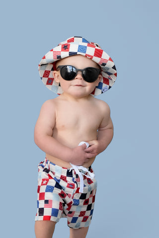 HOME OF THE FREE CHECKERS DREAM BUCKET HAT