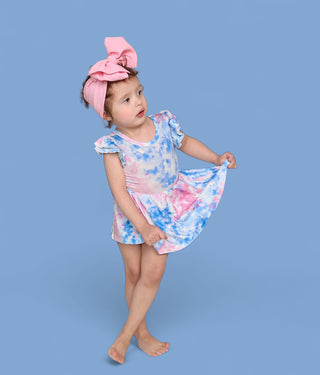 COTTON CANDY TIE DYE DREAM CAP SLEEVE BODYSUIT DRESS