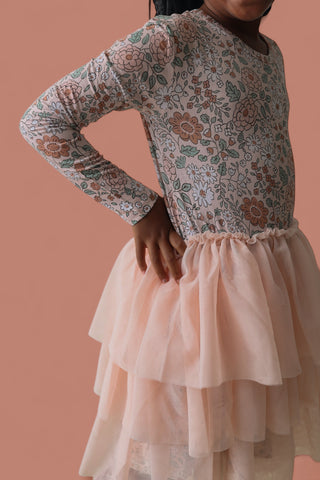 AUTUMN BLOSSOM LONG SLEEVE DREAM TUTU DRESS