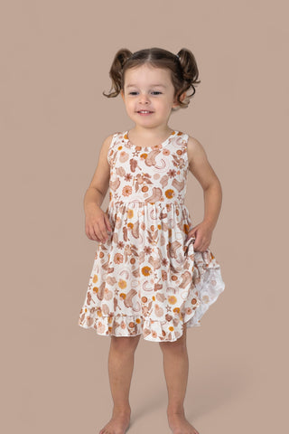 FLOWERS AND BOOTS DREAM TANK RUFFLE DRESS