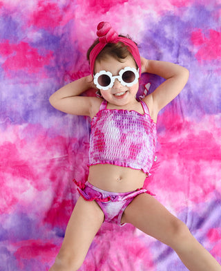 CANDY CLOUDS DREAM SMOCKED TWO PIECE SWIM SUIT