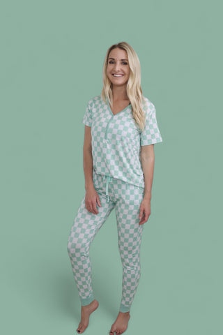 MINT CHECKERS WOMEN'S JOGGER DREAM SET