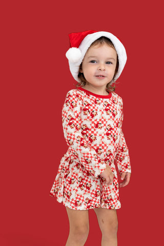 JOLLY SANTA CHECKERS DREAM BODYSUIT DRESS