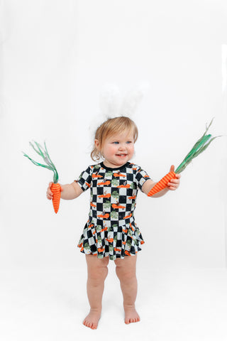 RACING CARROT CHECKERS DREAM BODYSUIT DRESS