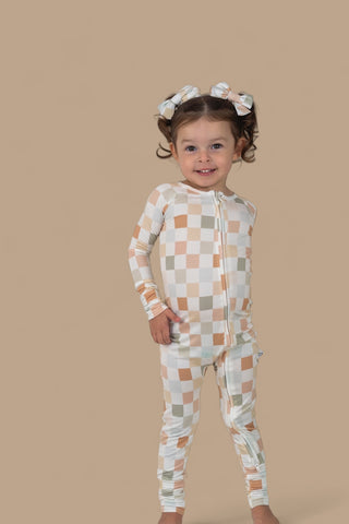 MUTED CHECKERS DREAM ROMPER