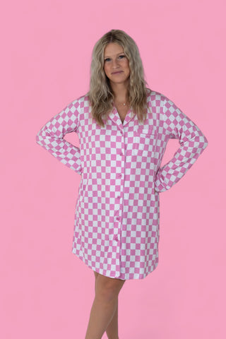 BUBBLEGUM CHECKERS WOMEN'S DREAM GOWN